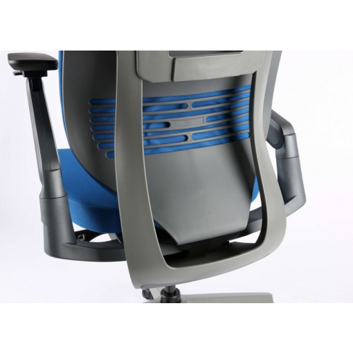 Kancelářská čalouněná židle KARME - bederní opěrka (modrá)