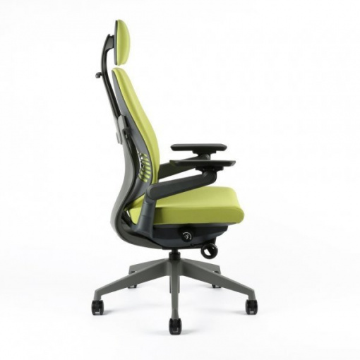 Kancelářská čalouněná židle KARME - zboku (zelená)