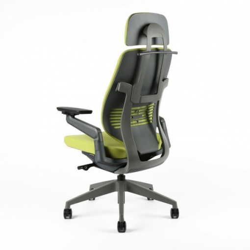 Kancelářská čalouněná židle KARME - zezadu (zelená)