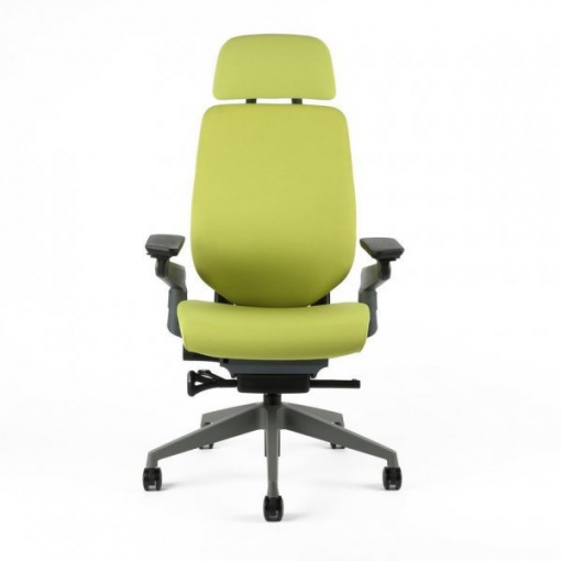Kancelářská čalouněná židle KARME - zepředu (zelená)