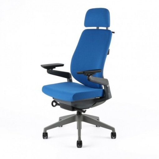 Kancelářská čalouněná židle KARME - z úhlu (modrá)