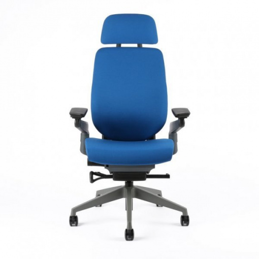 Kancelářská čalouněná židle KARME - zepředu (modrá)