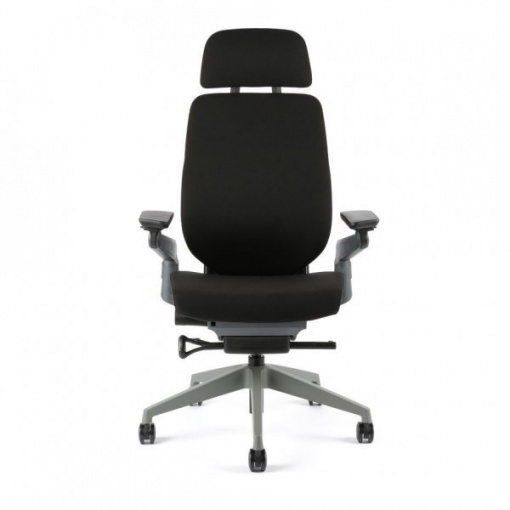Kancelářská čalouněná židle KARME - zepředu (černá)