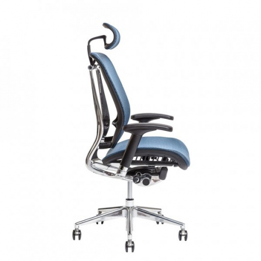 Síťovaná židle LACERTA - zboku (modrá)