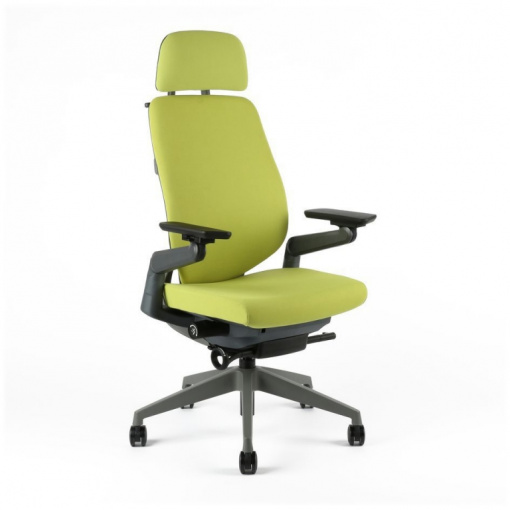 Kancelářská čalouněná židle KARME - z úhlu (zelená)