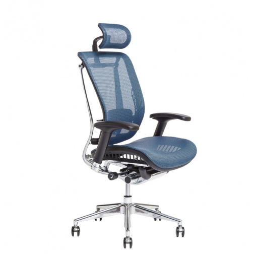 Síťovaná židle LACERTA - z úhlu (modrá)