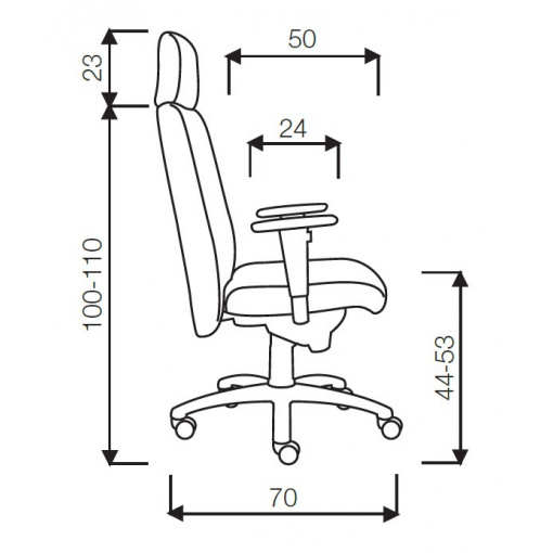 Zátěžová židle NONSTOP - rozměry