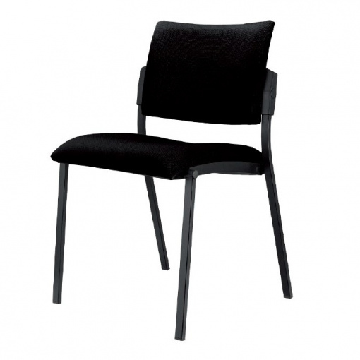 Jednací židle SQUARE - základní varianta - černá kostra, černé krycí plasty