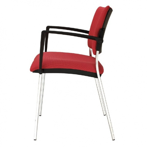Jednací židle SQUARE - příplatková varianta - chromová kostra, černé krycí plasty, černé područky