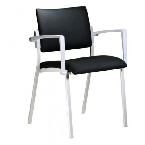 Jednací židle SQUARE - příplatková varianta - šedá kostra, šedé krycí plasty, šedé područky