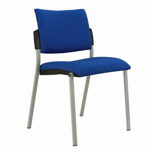 Jednací židle SQUARE - šedá kostra, černé krycí plasty