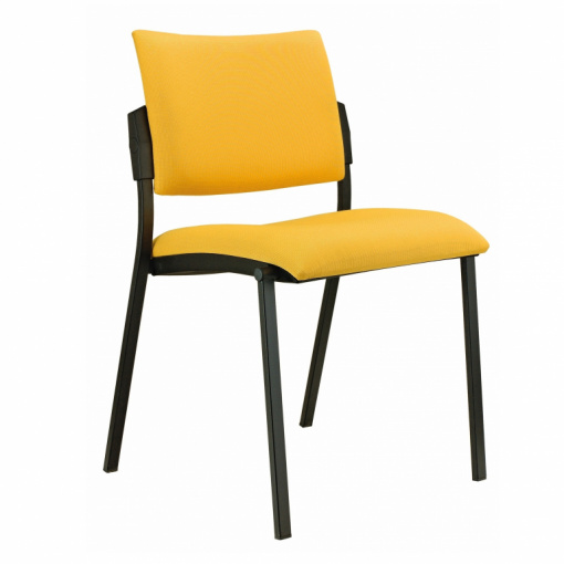 Jednací židle SQUARE - základní varianta - černá kostra, černé krycí plasty