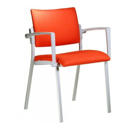 Jednací židle SQUARE - příplatková varianta - šedá kostra, šedé krycí plasty, šedé područky