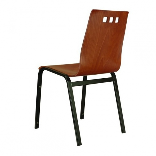 Jednací židle BERNI dřevěná, moření třešeň, kostra černá