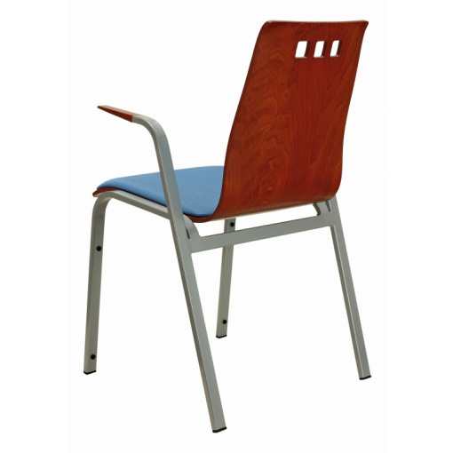 Jednací židle BERNI celočalouněná s područkami, moření třešeň