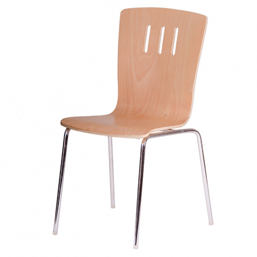 Jídelní dřevěná židle DORA - dezén buk, nohy chrom