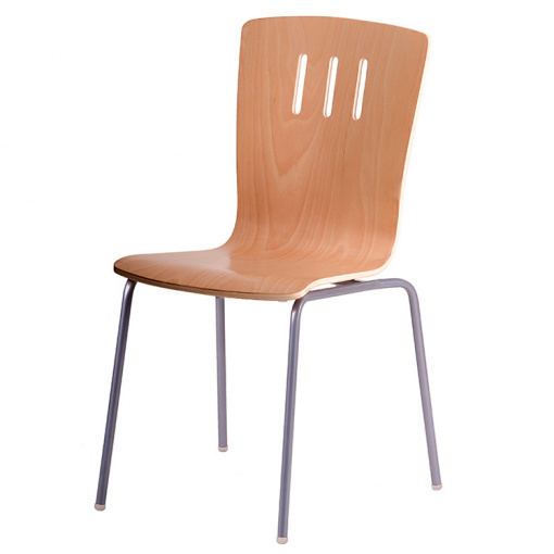 Jídelní dřevěná židle DORA - dezén buk, nohy šedá