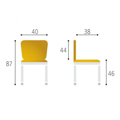 Jídelní dřevěná židle DORA - rozměry