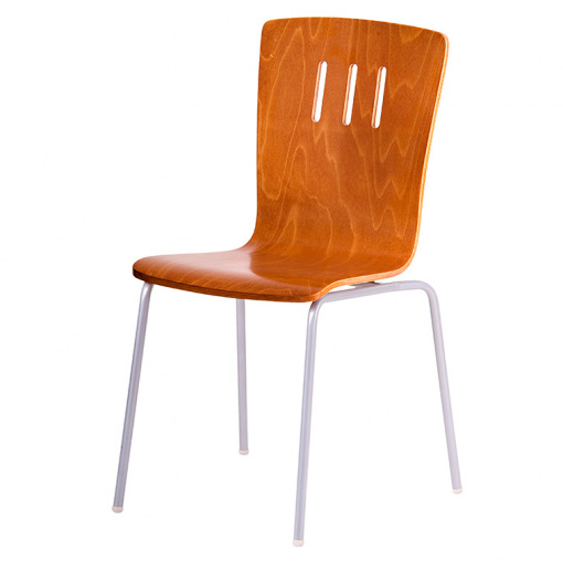 Jídelní dřevěná židle DORA - dezén třešeň, nohy šedá