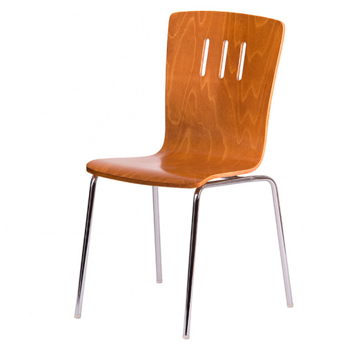 Jídelní dřevěná židle DORA - dezén třešeň, nohy chrom