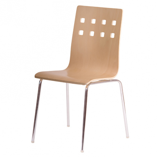 Jídelní dřevěná židle NELA - dezén buk, nohy chrom