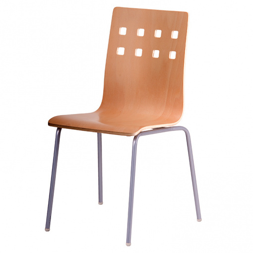 Jídelní dřevěná židle NELA - dezén buk, nohy šedá