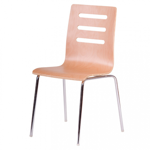 Jídelní dřevěná židle TINA - dezén buk, nohy chrom