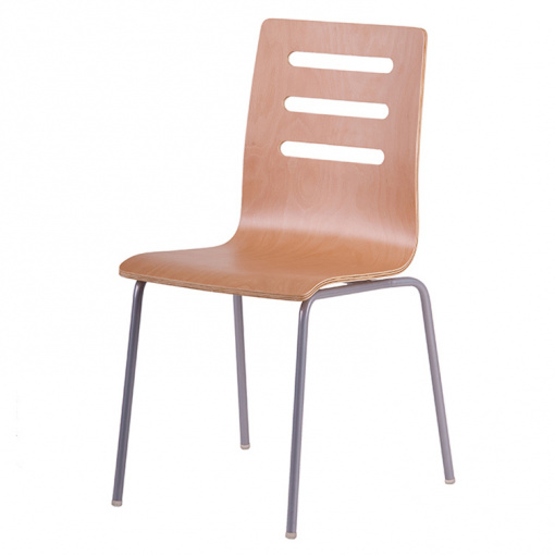 Jídelní dřevěná židle TINA - dezén buk, nohy šedá