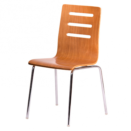 Jídelní dřevěná židle TINA - dezén třešeň, nohy chrom