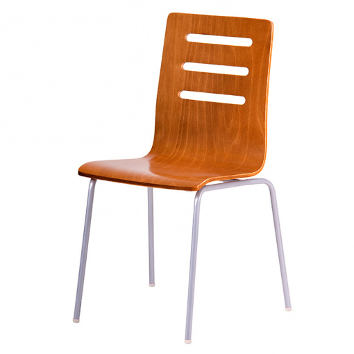 Jídelní dřevěná židle TINA - dezén třešeň, nohy šedá