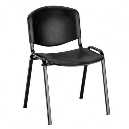 Jednací plastová židle Imperia - černá kostra, plast černá