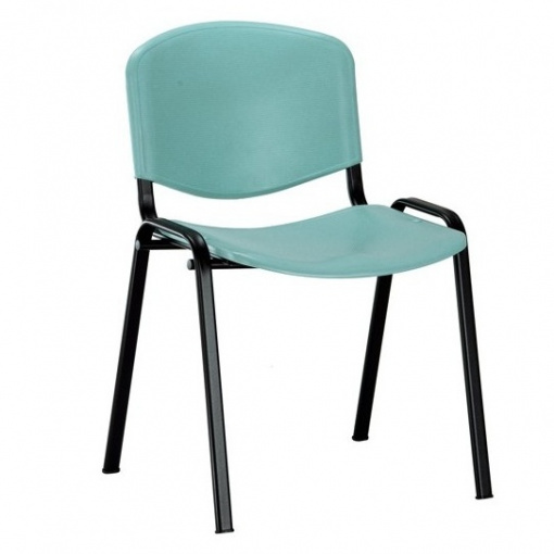 Jednací plastová židle Imperia - černá kostra, plast zeleno-modrá