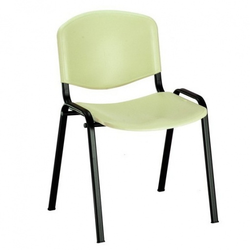 Jednací plastová židle Imperia - černá kostra, plast sv. zelená