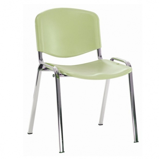 Jednací plastová židle Imperia - chromová kostra, plast sv. zelená