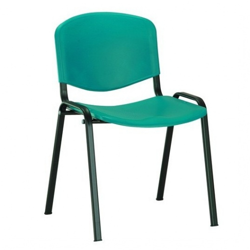 Jednací plastová židle Imperia - černá kostra, plast tm. zelená