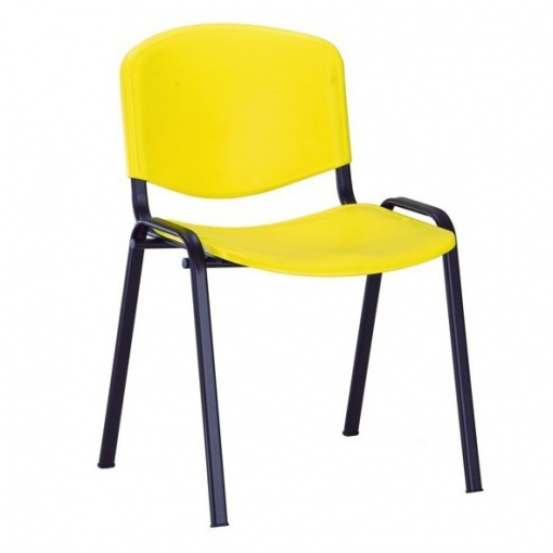 Jednací plastová židle Imperia - černá kostra, plast žlutá