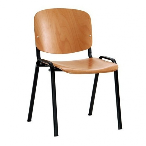 Jednací dřevěná židle ISO - černá kostra