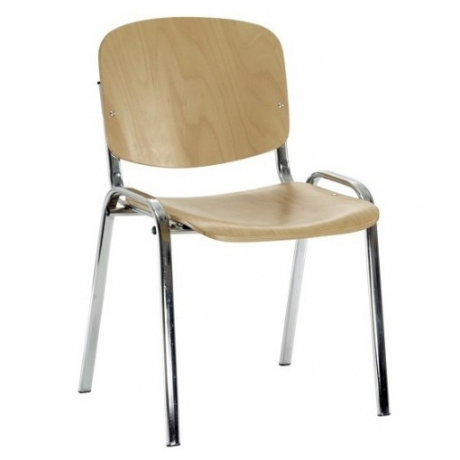 Jednací dřevěná židle ISO - chromová kostra