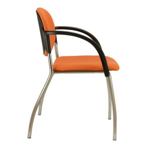 Jednací čalouněná židle WENDY - chromová kostra, s područkami P05, plastová záda