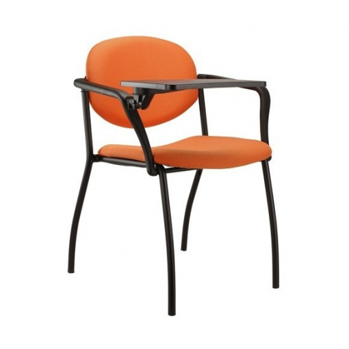 Jednací čalouněná židle WENDY - černá kostra, područky P07+plastový stoleček