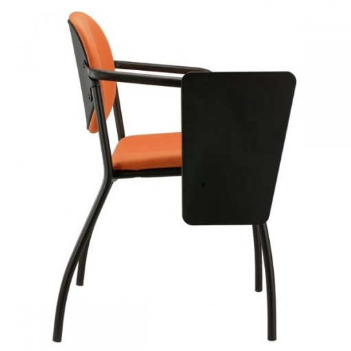 Jednací čalouněná židle WENDY - černá kostra, područky P07+plastový stoleček