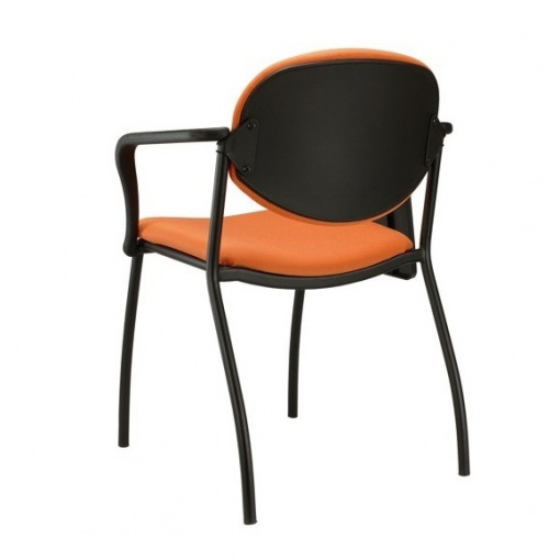 Jednací čalouněná židle WENDY - černá kostra, s područkami P07, plastová záda