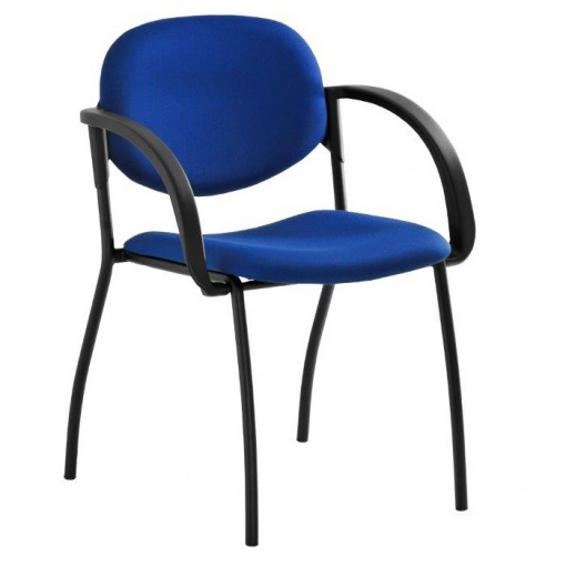 Jednací čalouněná židle WENDY - černá kostra, s područkami P05