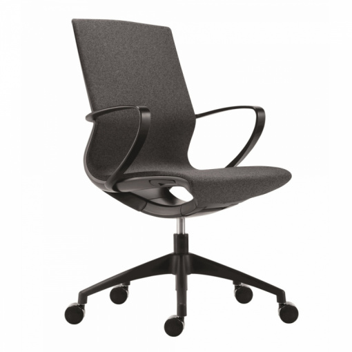 Kancelářská síťovaná židle VISION BLACK/NET DARK GREY - černý plast/tmavě šedá síť