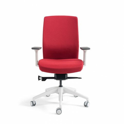 Kancelářská čalouněná židle J2 WHITE BP - bez podhlavníku, čalounění 202 červená