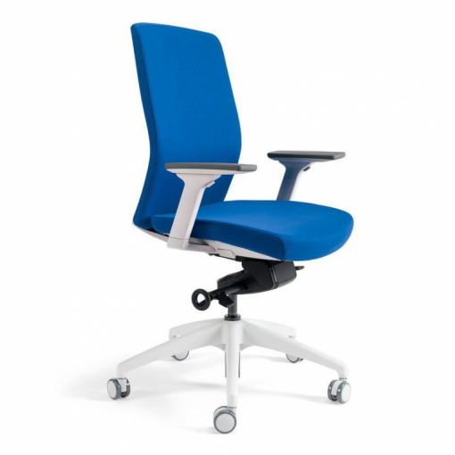 Kancelářská čalouněná židle J2 WHITE BP - bez podhlavníku, čalounění 211 modrá