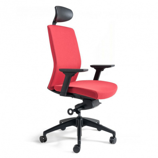 Kancelářská čalouněná židle J2 SP - s podhlavníkem, čalounění 202 červená