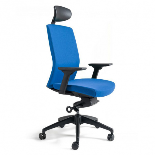 Kancelářská čalouněná židle J2 SP - s podhlavníkem, čalounění 211 modrá