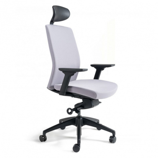 Kancelářská čalouněná židle J2 SP - s podhlavníkem, čalounění 206 šedá