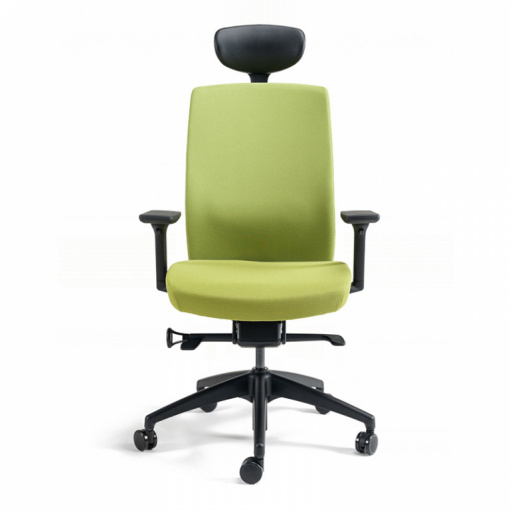 Kancelářská čalouněná židle J2 SP - s podhlavníkem, čalounění 203 zelená